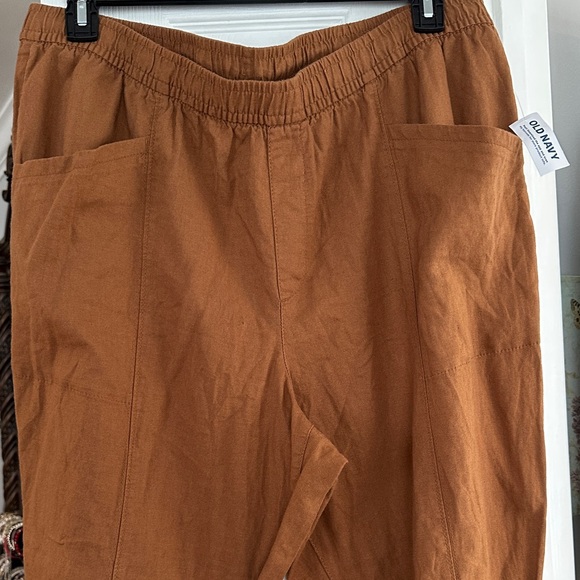 Old Navy Pants - Ladies Old Navy Rust Brown Linen Blend Pants XL